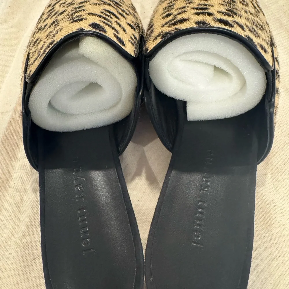 Jenni Kayne Pony Hair Leopard Print Mules EU 39 / US 9 **BRAND NEW** - Picture 5 of 8